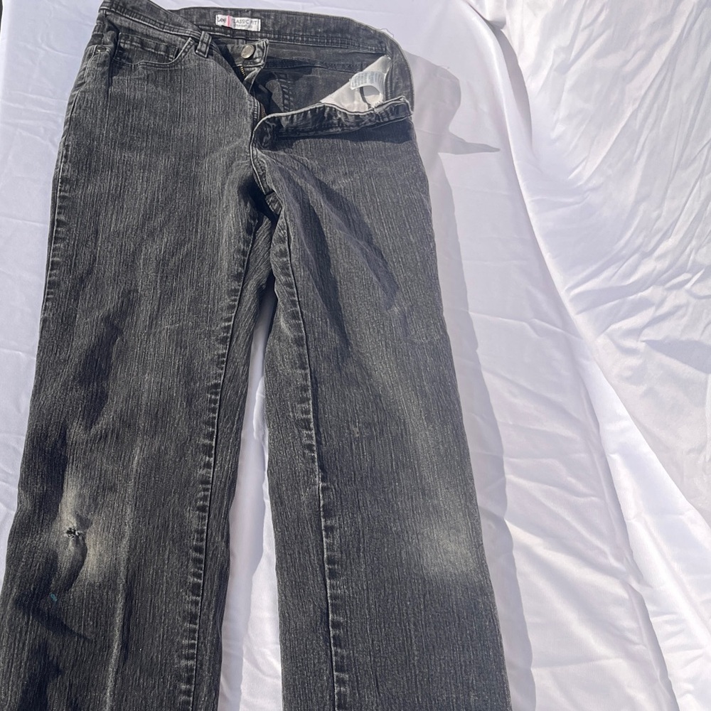 Lee Women's Straight Leg Jeans - Dark Gray - Picture 8 of 8